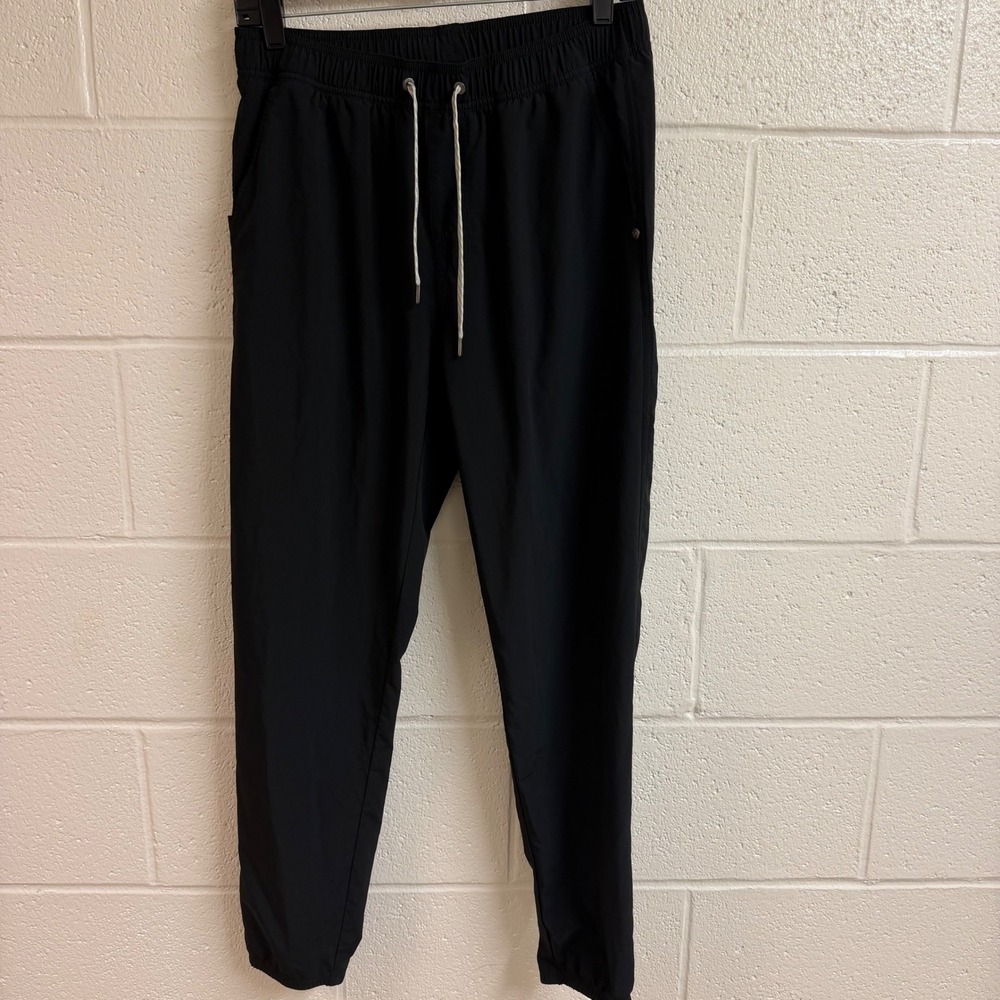 Vuori Mens Performance Jogger Pants Black Large L Elastic Waist Active Yoga Tech
